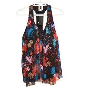 American Living Floral Print Tank Top Racerback Sleeveless Blouse Size S